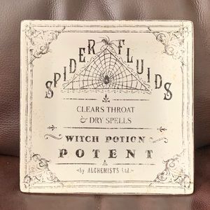 Spider Fluids 222 Fifth Hallow Apothecary 8” Square Halloween Plate